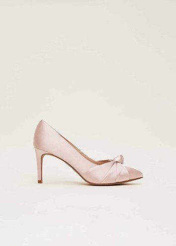 Phase Eight Satin Knot Front Court Heels Rose Canada | HBOQPL-087